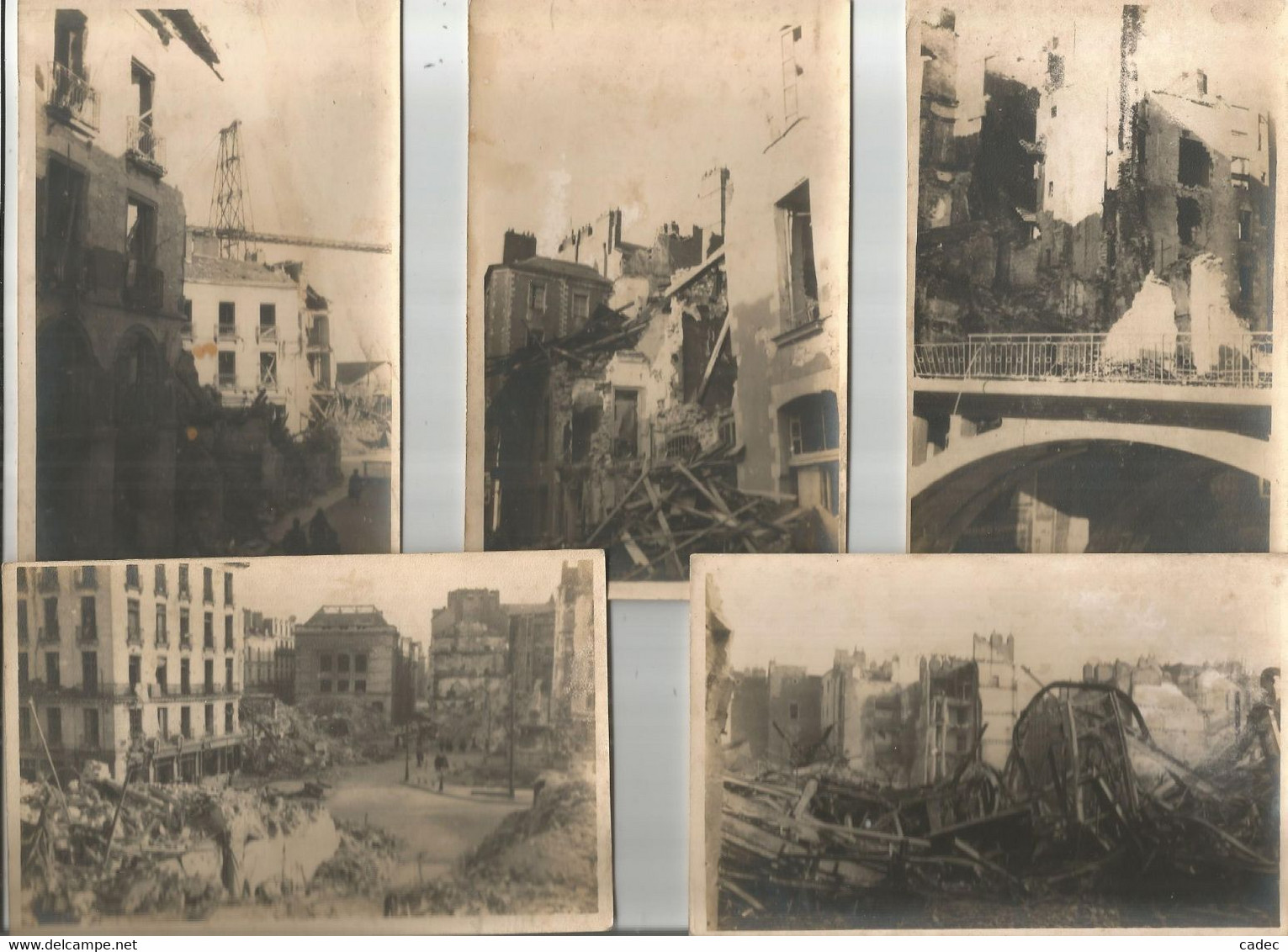 NANTES Destruction De Nantes 5 Cartes Photo 15 € - Nantes