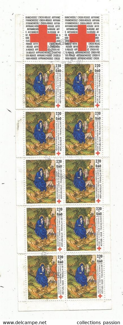 BLOC 10 Timbres, Au Profit De La CROIX ROUGE,oblitérés , Melchior Broederlam,la Fuite En Egypte ,frais Fr 1.75 € - Used