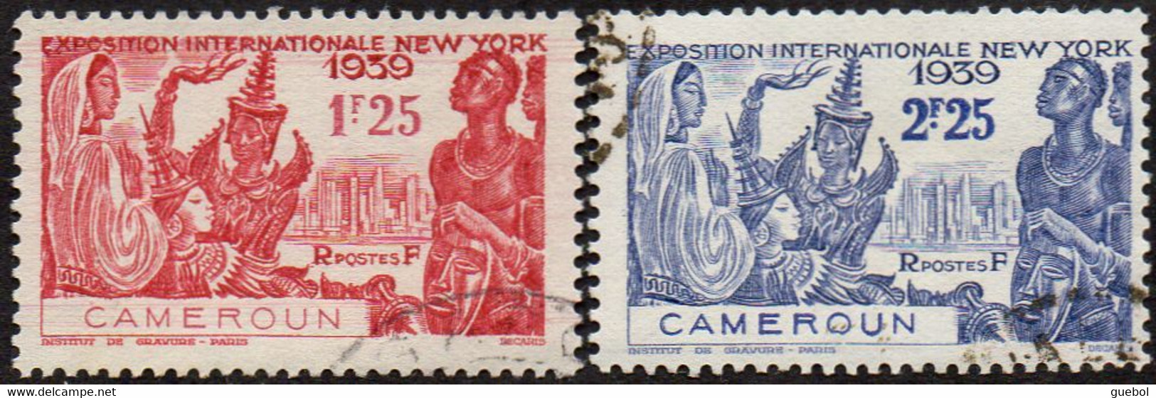 Détail De La Série Exposition Internationale De New York Obl. Cameroun N° 160 Et 161 - 1939 Exposition Internationale De New-York