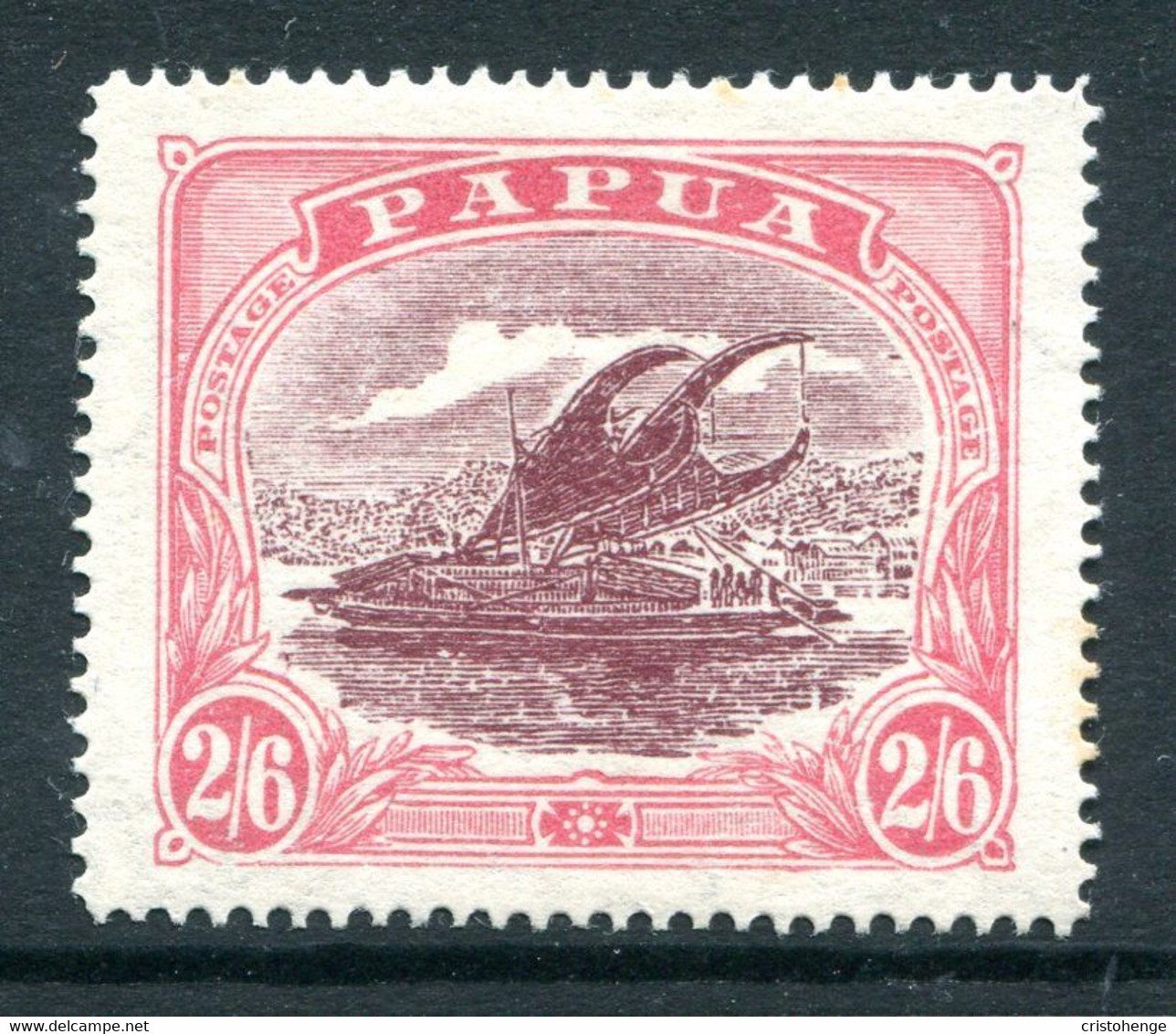 Papua 1916-31 Lakatoi - P.14 - 2/6 Maroon & Bright Pink HM (SG 103a) - Papouasie-Nouvelle-Guinée