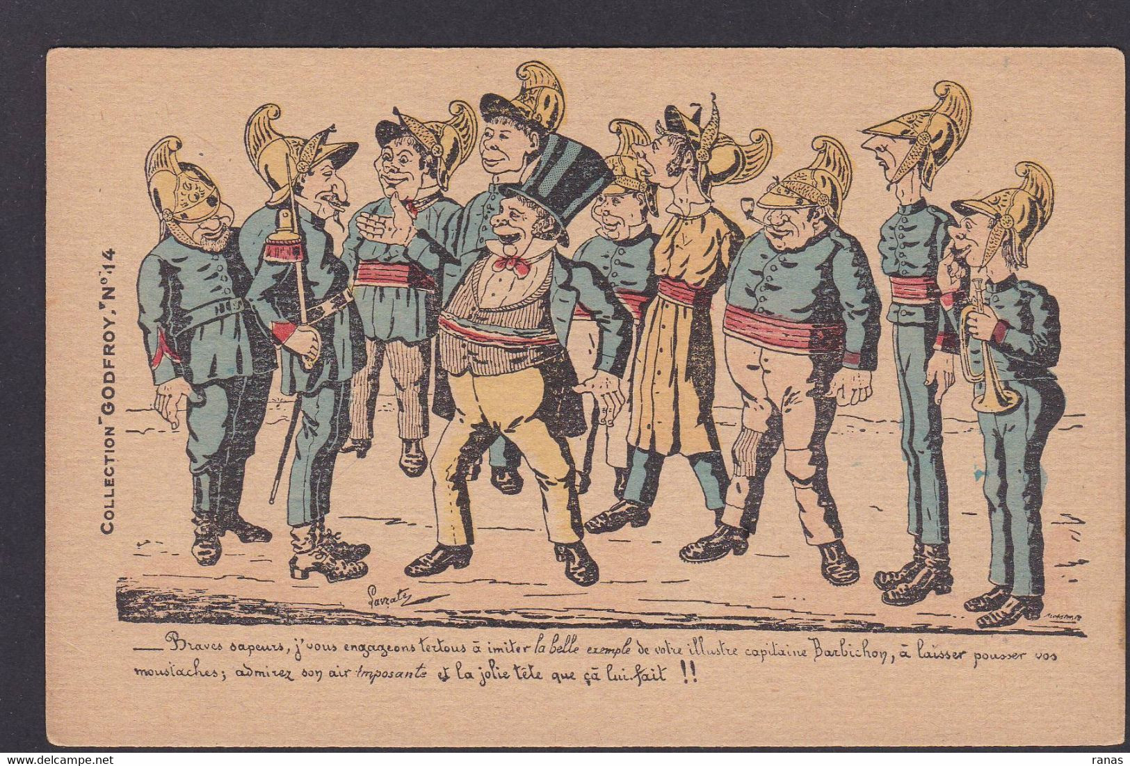 CPA LAVRATTE Collection Godfroy Satirique Caricature Humour édition La Lanterne Humour Pompiers - Satira