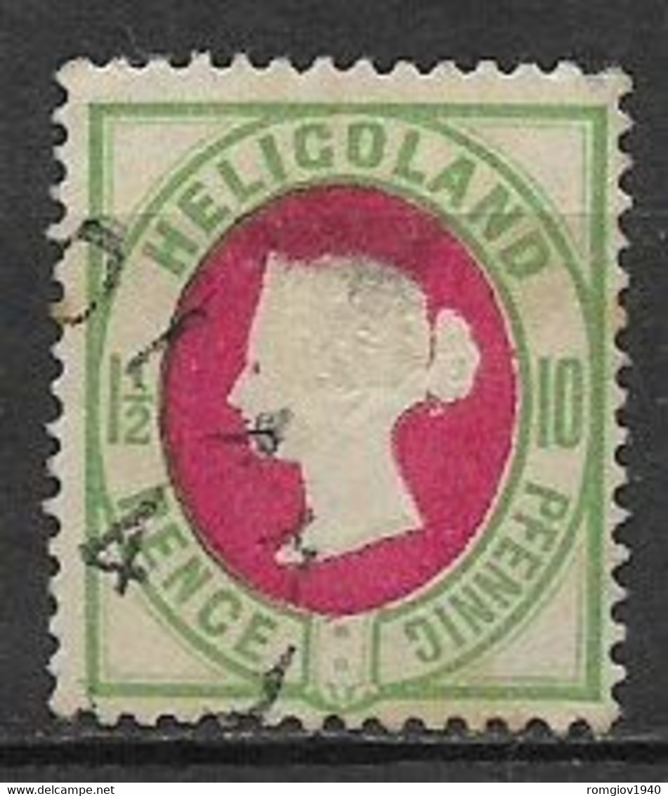 HELIGOLAND ANTICHI STATI 1875  EFFIGE DELLA REGINA VITTORIA IN RILIEVO UNIF. 13 USATO VF - Héligoland