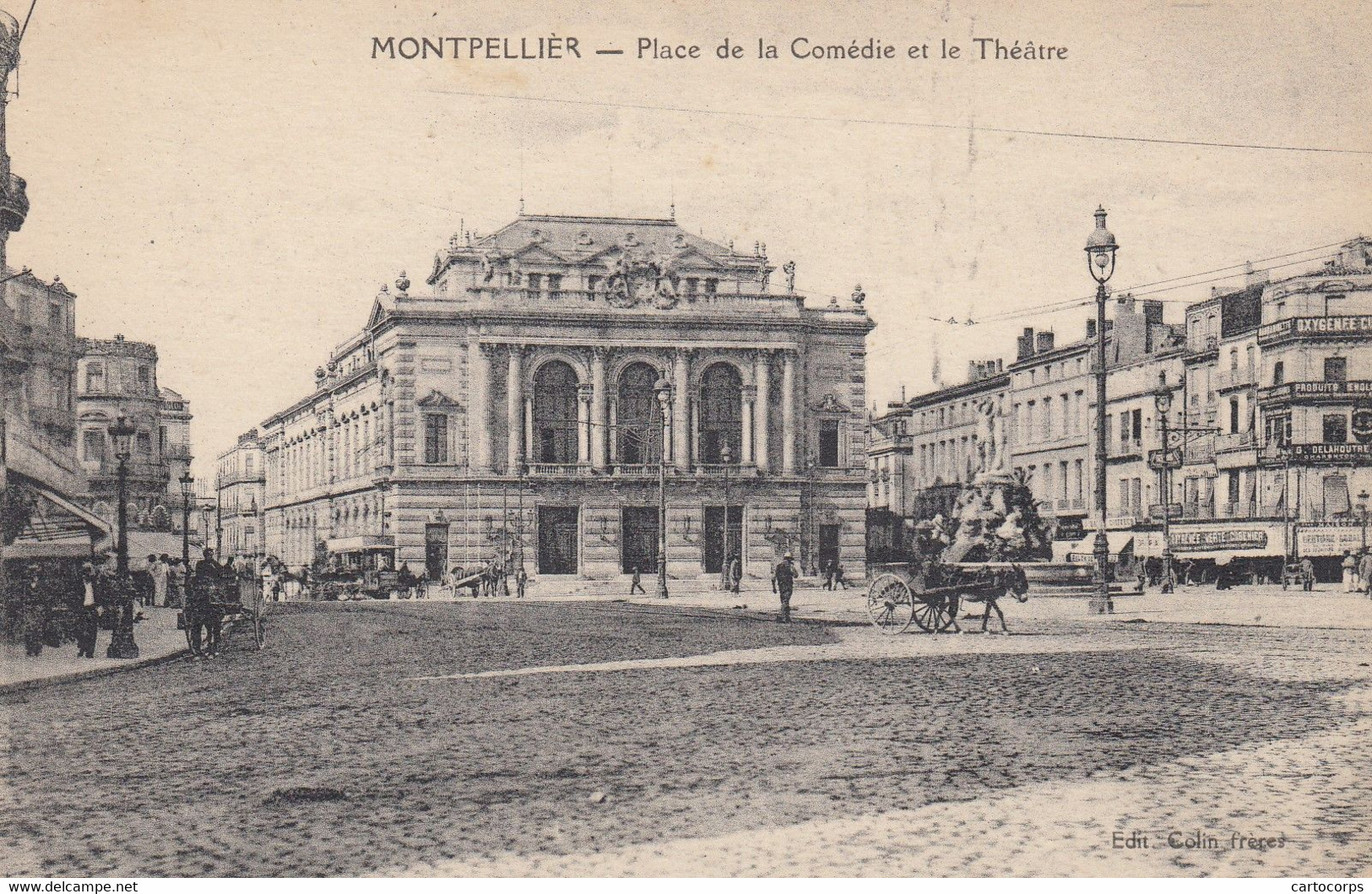 34 - Montpellier - Place De La Comédie Animée - Attelages - Le Théâtre - Montpellier