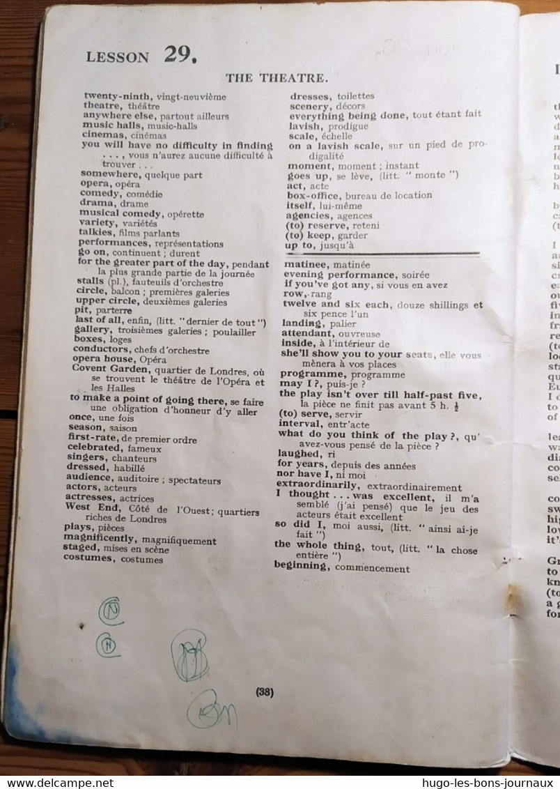 Linguaphone Anglais_Vocabulaire Anglais-Français Du Cours De Conversation_The Linguaphone Institute_1950? - Englische Grammatik