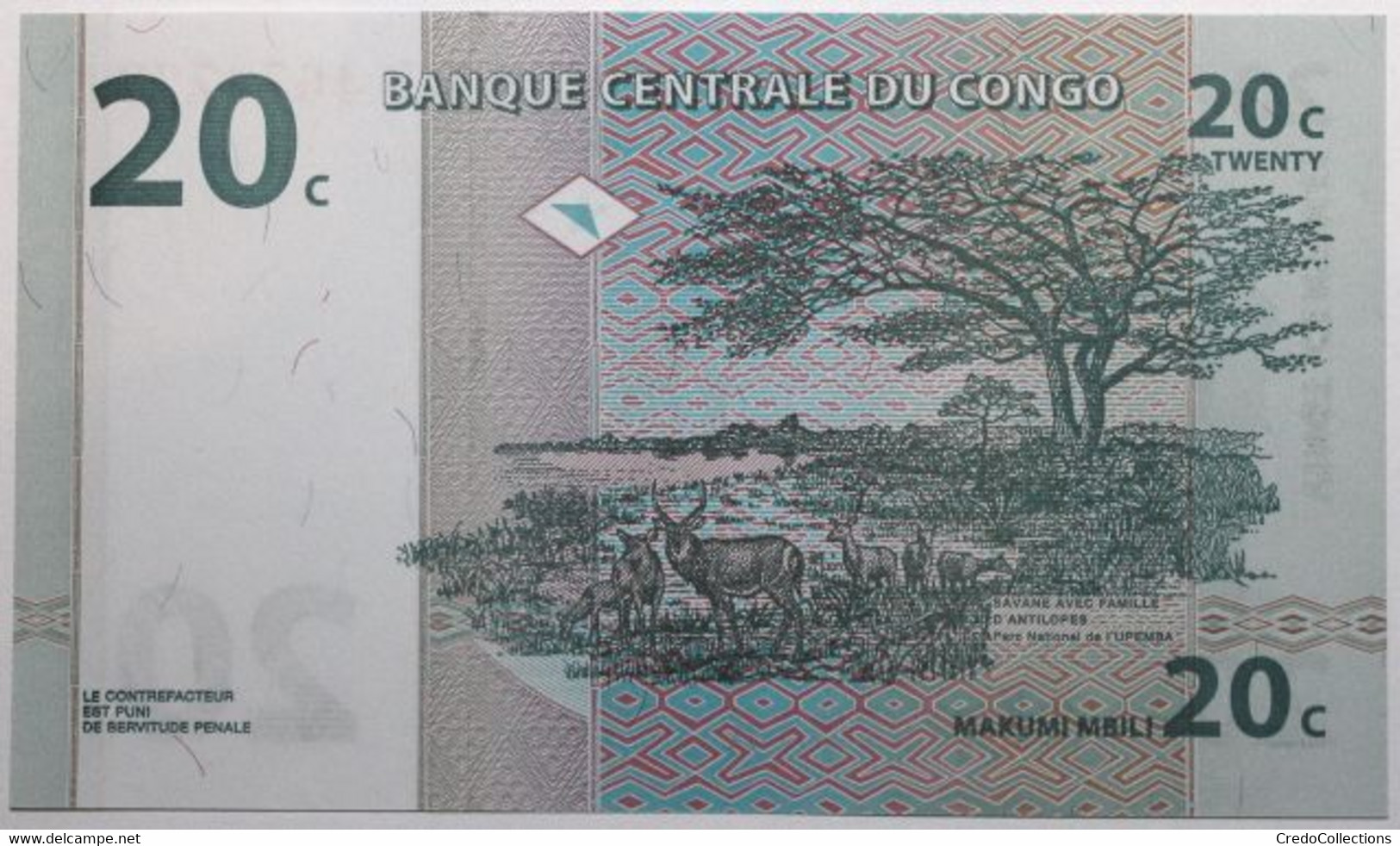 Congo (RD) - 20 Centimes - 1997 - PICK 83a - NEUF - Democratic Republic Of The Congo & Zaire