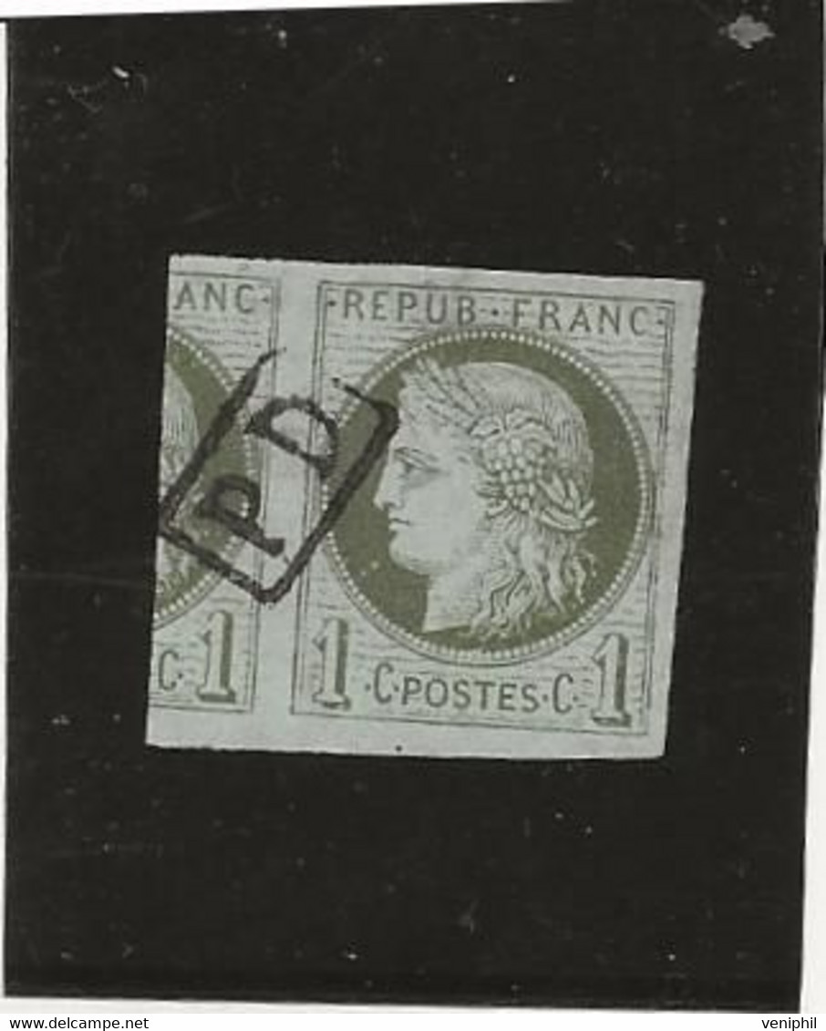 COLONIES FRANCAISES -EMISSIONS GENERALES -TIMBRE CERES N° 14  OBLITERE PD DANS RECTANGLE - SUPREBE PIECE -ANNEE 1872 - Ceres