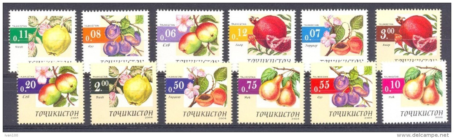 2005. Tajikistan, Fruits, 12v, Mint/** - Tadschikistan