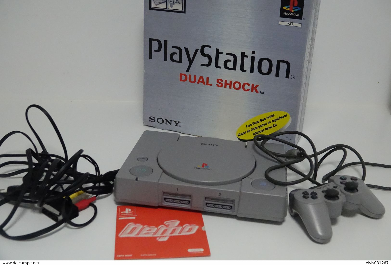 SONY PLAYSTATION ONE PS1 : DUAL SHOCK CONSOLE SYSTEM IN BOX WITH DEMO DISC AND CONTROLLER - SCPH-9001 - Playstation