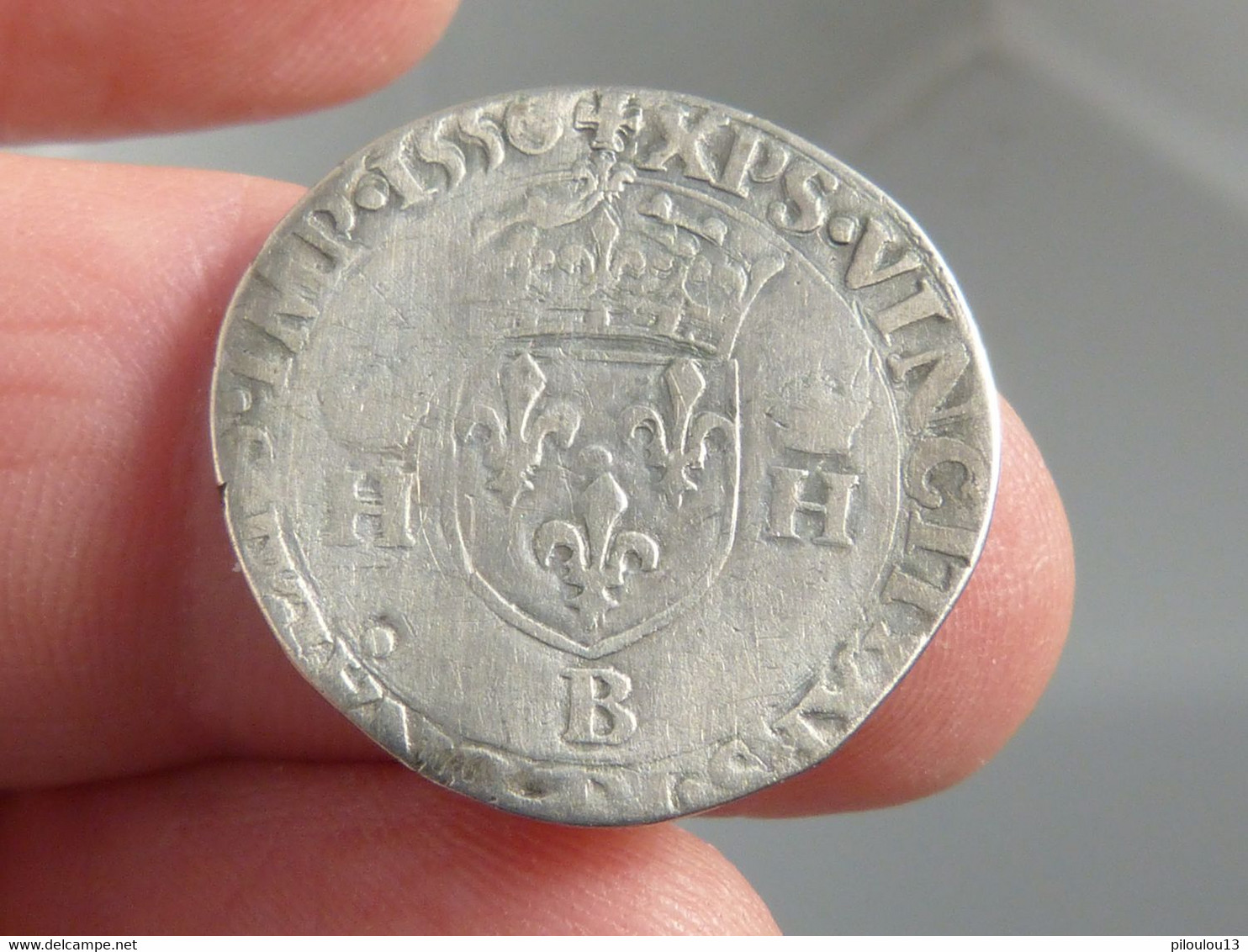 TRES RARE 1/2 Teston D'Henri II 1556 B (Rouen) 1er Type - 1547-1559 Heinrich II.