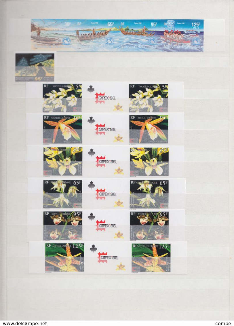 COLLECTION DE TIMBRES NON DENTELES **. NOUVELLE CALEDONIE. ANNEES 1982 - 19996