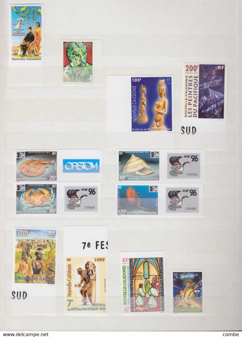 COLLECTION DE TIMBRES NON DENTELES **. NOUVELLE CALEDONIE. ANNEES 1982 - 19996