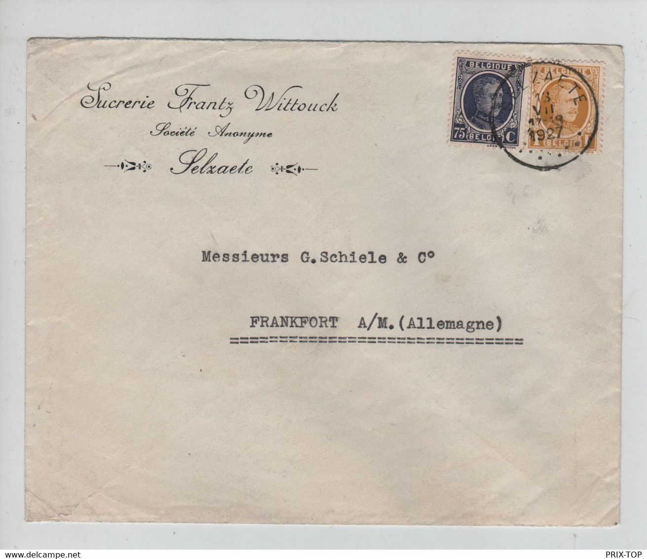 REF3192/TP 204-205 Houyoux S/L Publicitaire Sucrerie Frantz Wittouck Selzaete C. Selsaete (Zelzate) 13/7/17 > Allemagne - Storia Postale