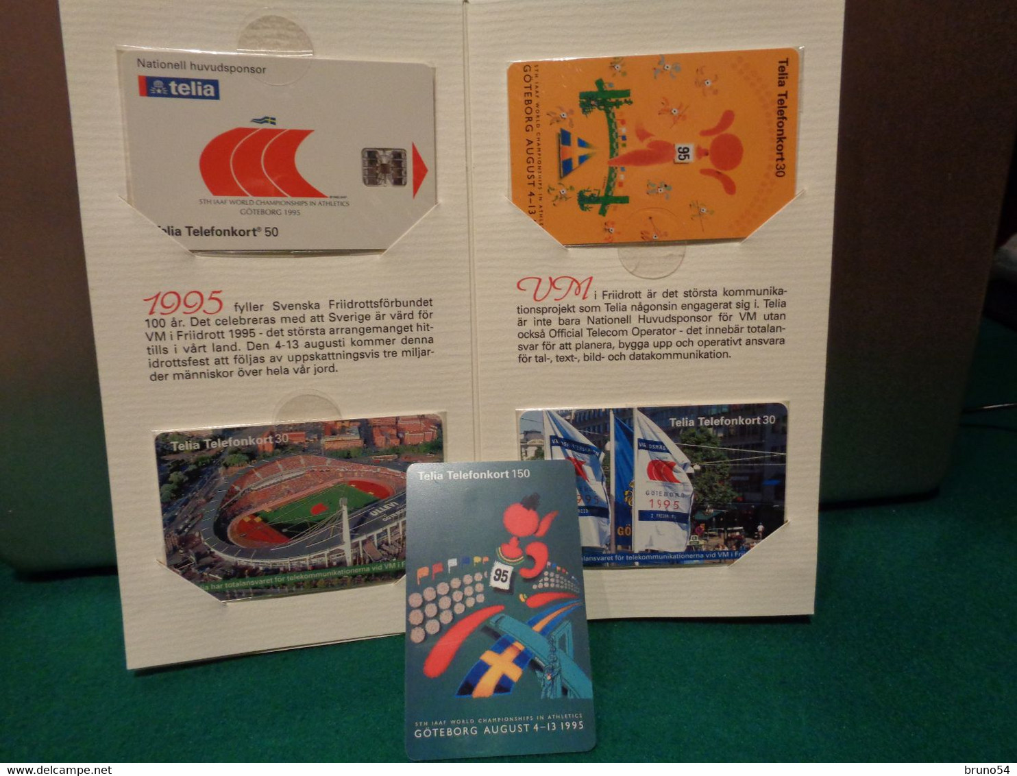 Set 5 Phonecards Folder   From Sweden  For World Championships In Athletics Goteborg 1995 4 Cards New - Svezia