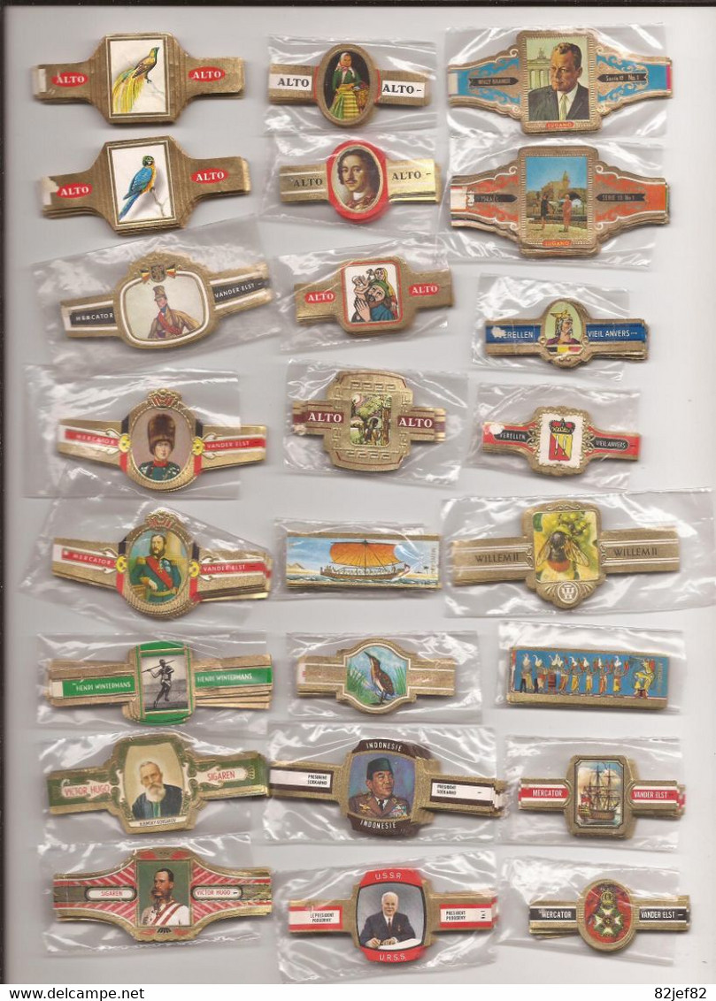 24 Complet Sets Cigar Bands / Serie Complet De Bagues De Cigares/ 24 Serien Bauchbinden F - Cigar Bands