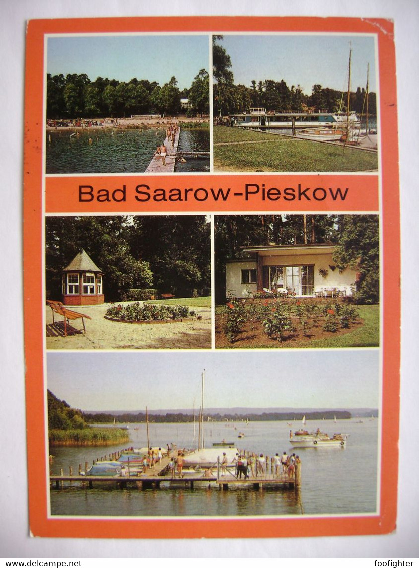 Bad Saarow-Pieskow: Strandbad Neptun, Schiffsanlegestelle Schwannenwiese, Solequelle, Scharmützelsee - Posted 1987 - Bad Saarow