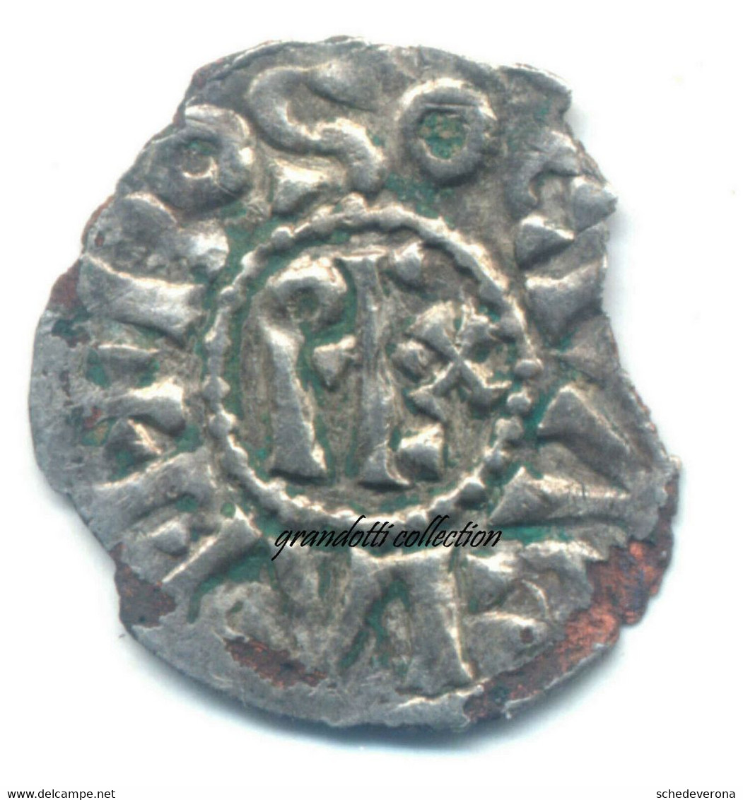 BOSONE RE DI PROVENZA VICERE DI PAVIA DENARO 879 - 887 MONETA LONGOBARDA - Feudal Coins