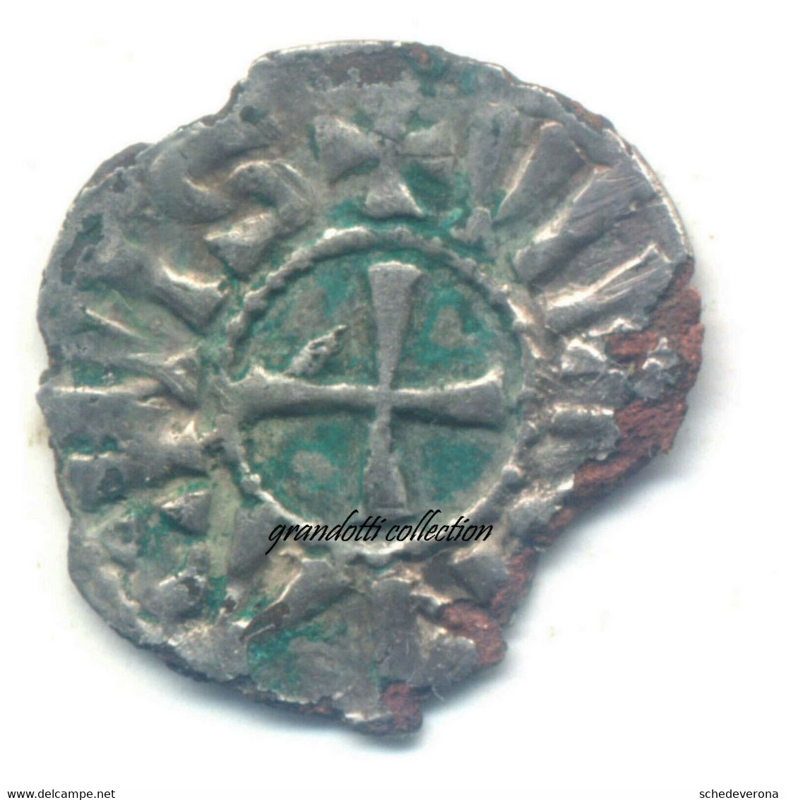 BOSONE RE DI PROVENZA VICERE DI PAVIA DENARO 879 - 887 MONETA LONGOBARDA - Feudal Coins