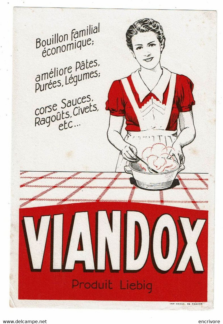 Buvard VIANDOX LIEBIG Bouillon Famillial économique Femme à La Cuisine - Suppen & Sossen