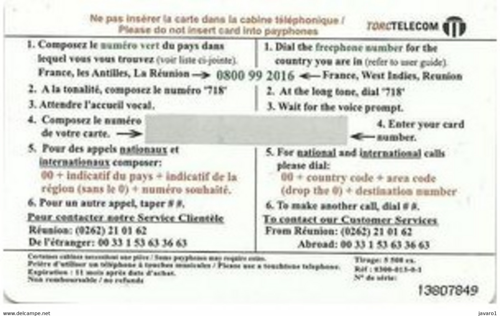 TORC : REU19 30FF TORC  Calligrafie 5.500ex MINT - Réunion