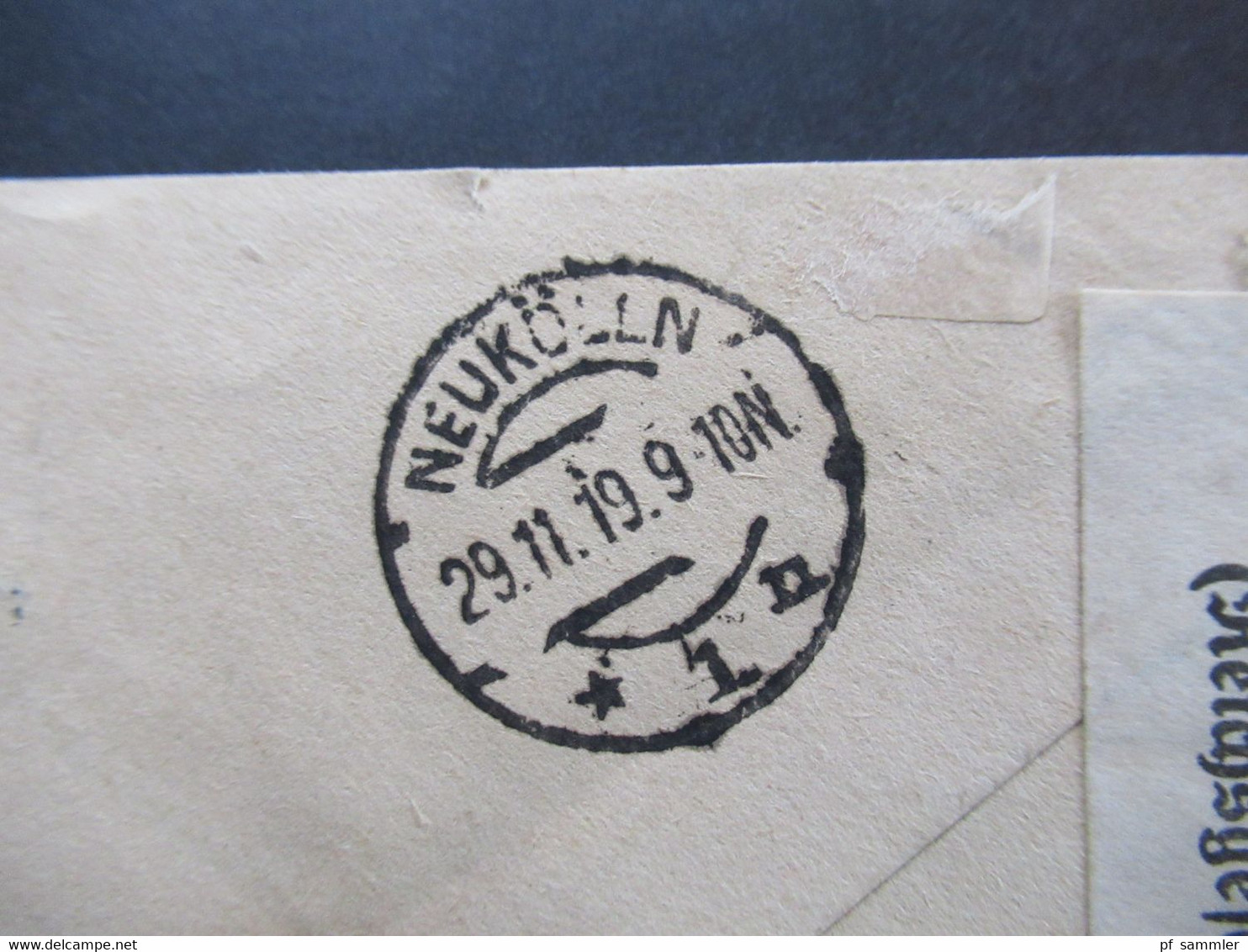 Schweden 1919 Einschreiben Reko Brief Linköping Nr. 614 Nach Neukölln Mit Ank. Stempel. Zensur: Auf Grund / Geöffnet - Storia Postale