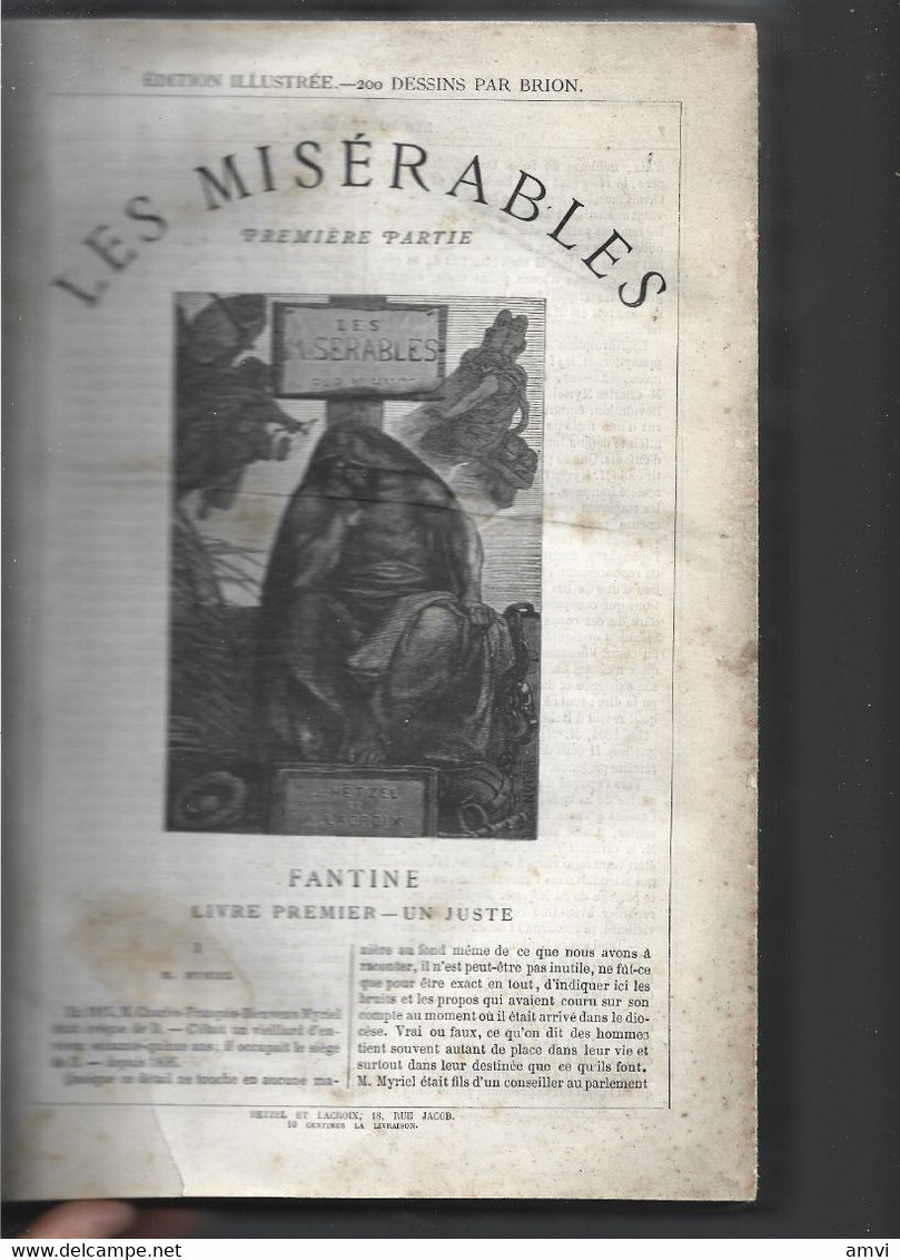 Les Miserables  - Victor Hugo 799 Pages éditions Hetzel Et Lacroix - 200 Dessins Par BRION - Non Classés