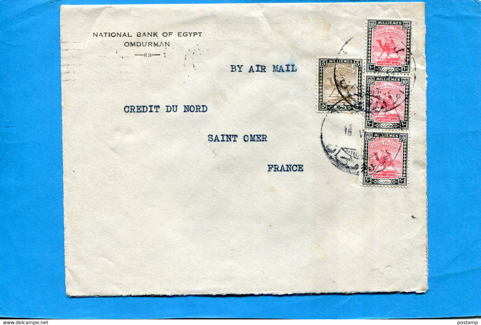 Marcophilie-SOUDAN-lettre National Bank Of Egypt-cad OMDURMAN-1951 3 Stamp - Südsudan