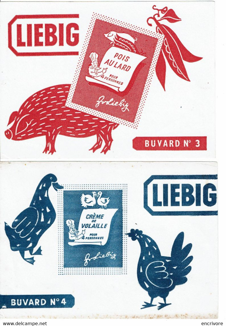 5 BuvardS LIEBIG 1 Champignons 2 Poulet 3 Pois Au Lard 4 Volaille 5 Poireaux Buvard - Soups & Sauces