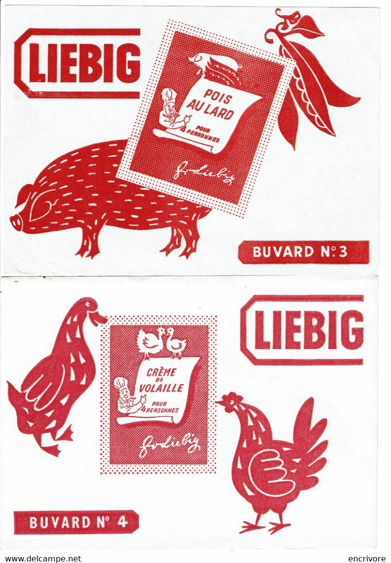 9 Buvards LIEBIG Champignons Poulet Pois Au Lard Volaille Oignon Consommé Légumes Poisson Poireaux Buvard - Potages & Sauces