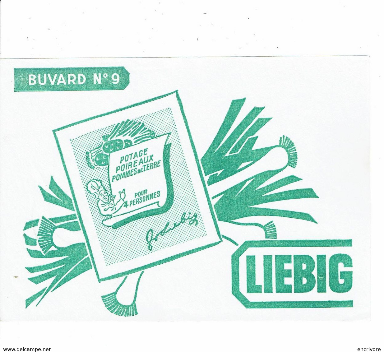 9 Buvards LIEBIG Champignons Poulet Pois Au Lard Volaille Oignon Consommé Légumes Poisson Poireaux Buvard - Potages & Sauces