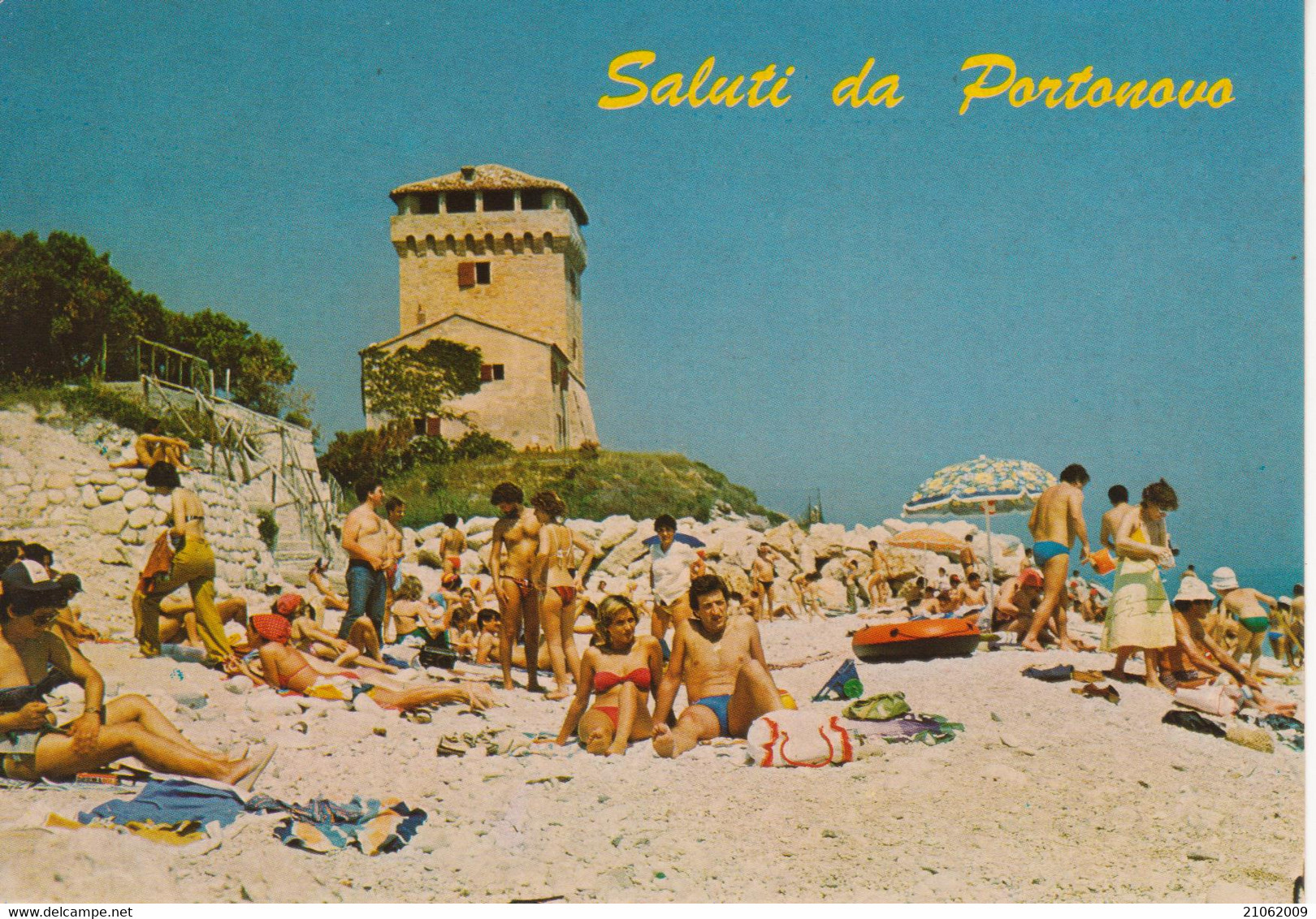 ANCONA - PORTONOVO - LA SPIAGGIA E LA TORRE - ANIMATA - NON VIAGGIATA - Ancona