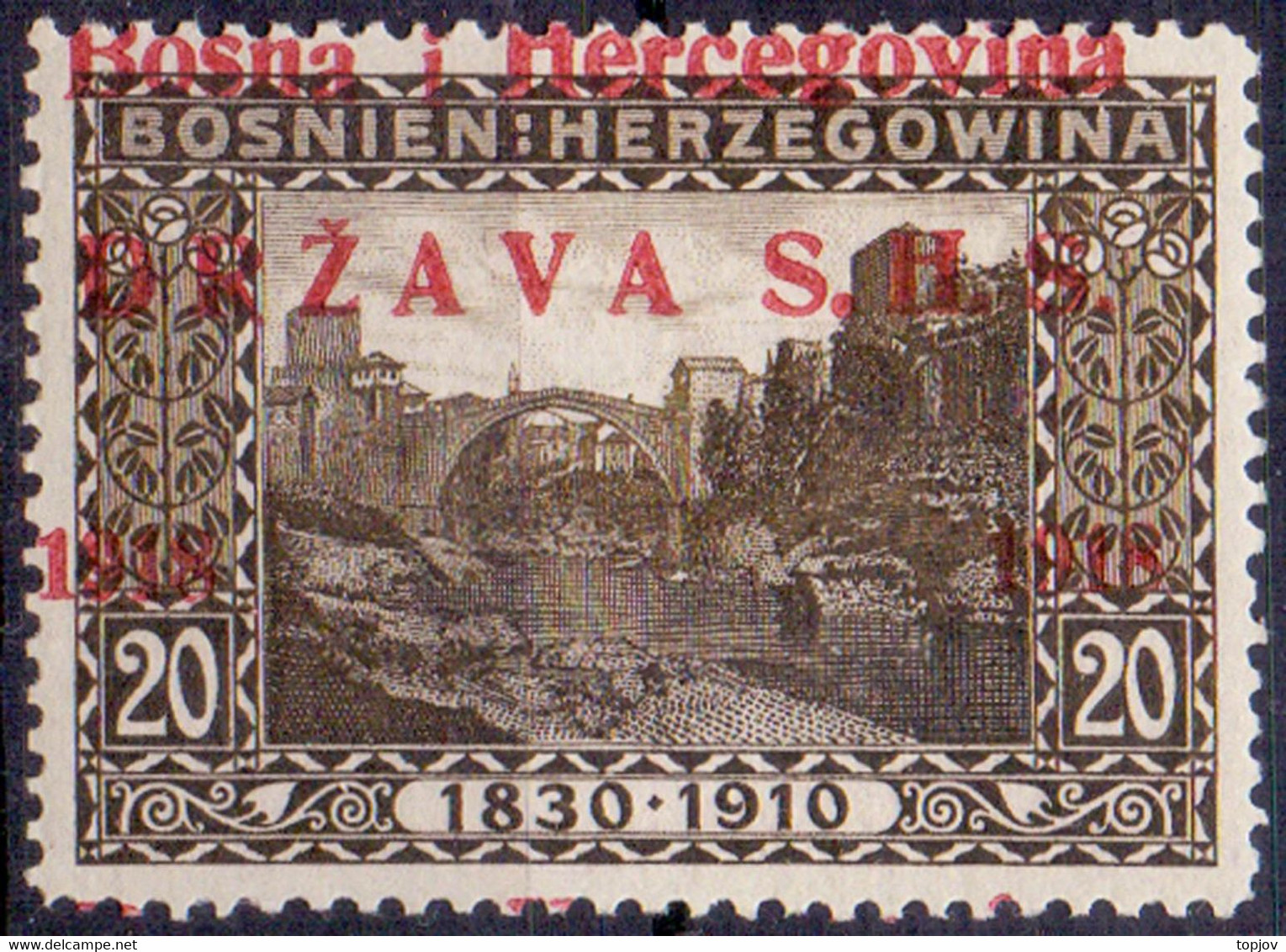 YUGOSLAVIA - SHS BOSNIA - ERROR MOVED  OVPT. - Mi. 4 - *MLH - 1919 - Otros & Sin Clasificación