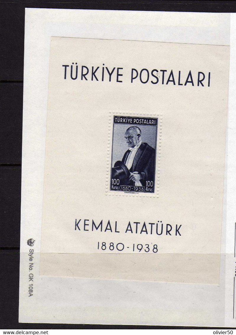 Turquie (1939)  - BF President Atatürk - Neufs** - MNH - Neufs