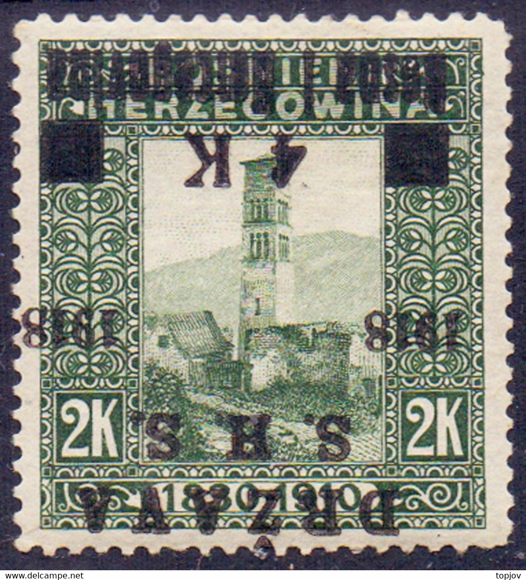 YUGOSLAVIA - SHS BOSNIA - ERROR INVERTED  OVPT.  ESSAY - Mi. 15 - **MNH - 1919 - Otros & Sin Clasificación