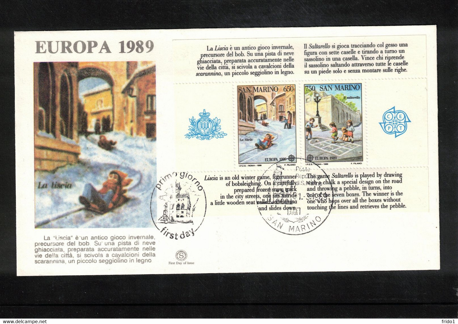 San Marino 1989 Europa Cept Block FDC - Other & Unclassified