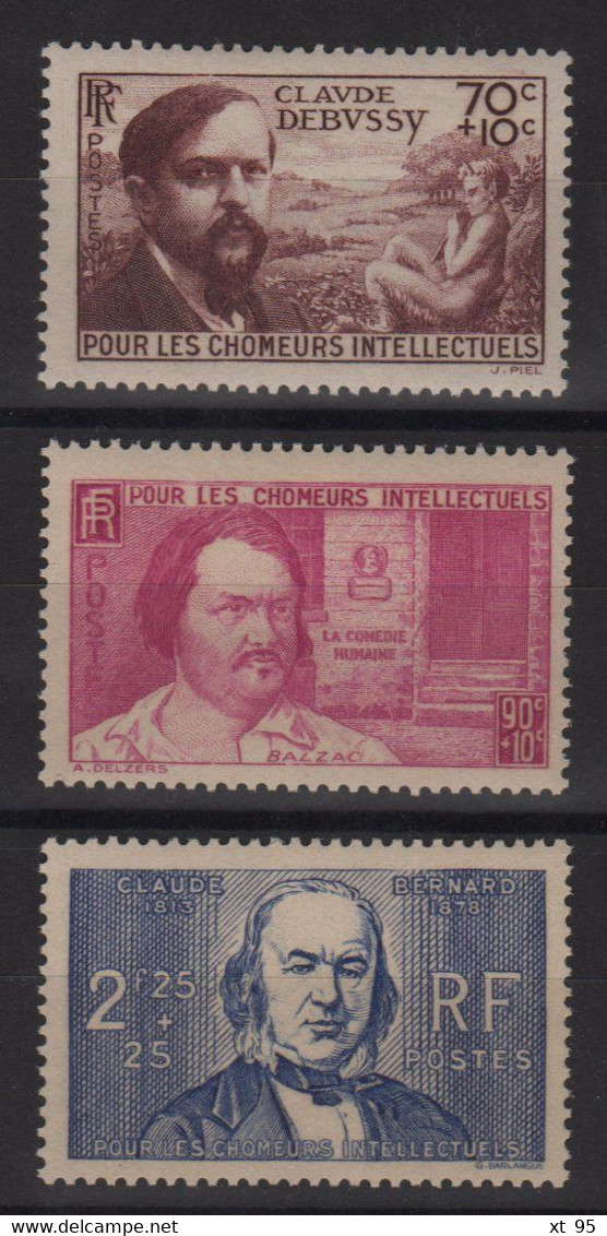 N°437 à 439 - Chomeurs Intellectuels - ** Neufs Sans Charniere - Cote 53€ - Unused Stamps