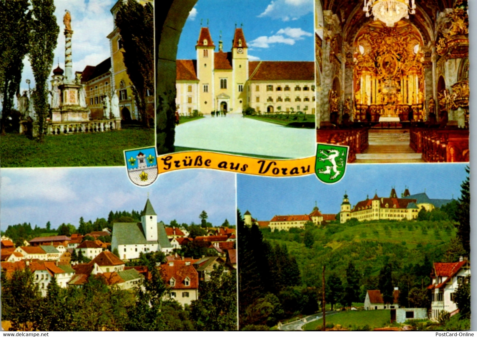 4840  - Steiermark , Vorau , Mariensäule , Stiftskirche , Stift - Gelaufen 1977 - Vorau