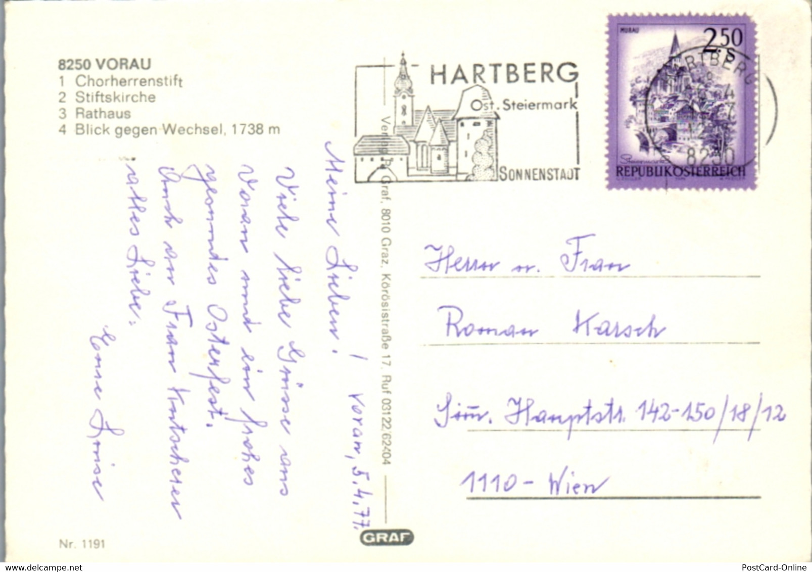 4841  - Steiermark , Vorau , Chorherrenstift , Stiftskirche , Blick Gegen Wechsel - Gelaufen 1977 - Vorau