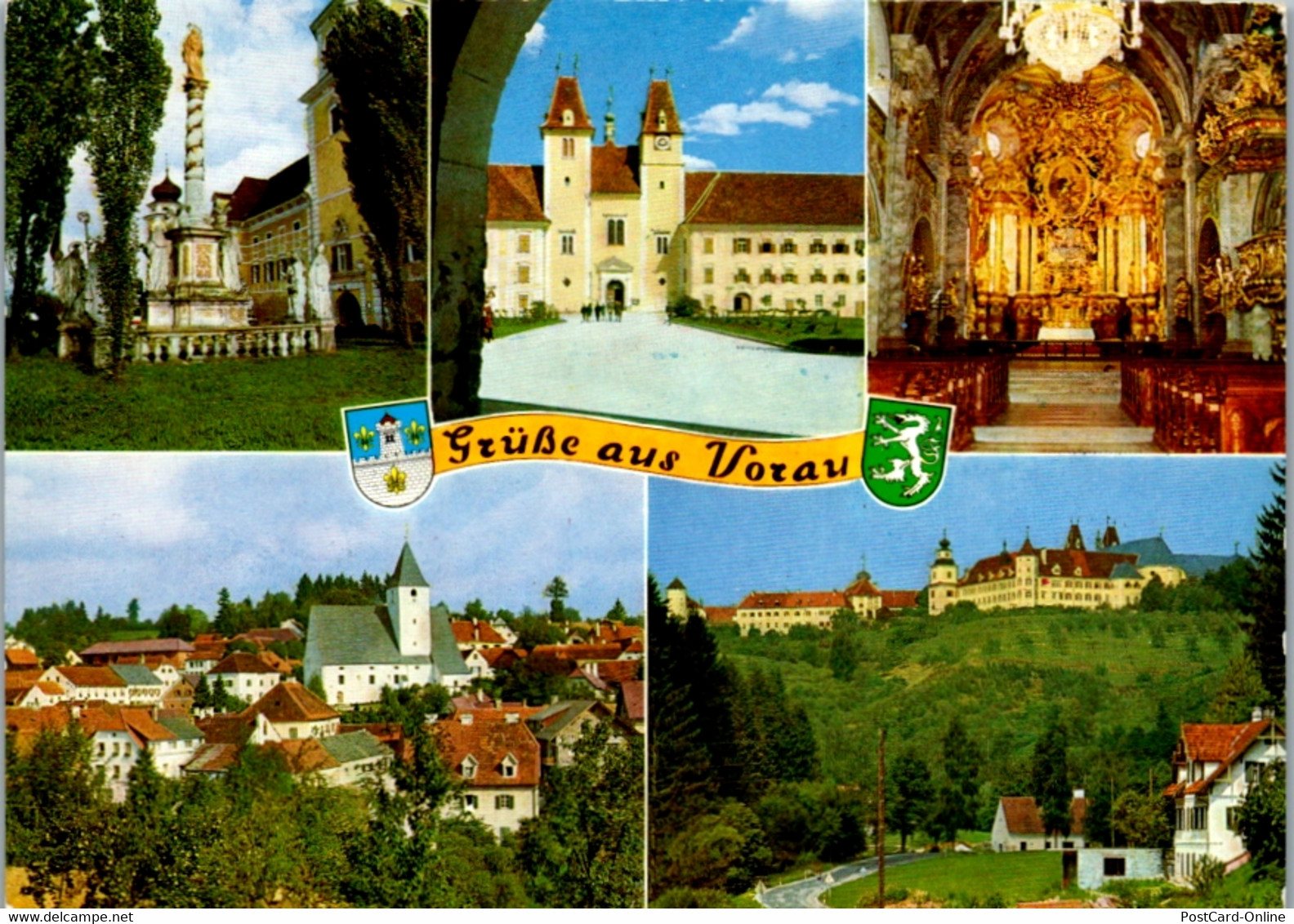 4859  - Steiermark , Vorau , Mariensäule , Stiftskirche , Stift , Stiftshof - Gelaufen 1980 - Vorau