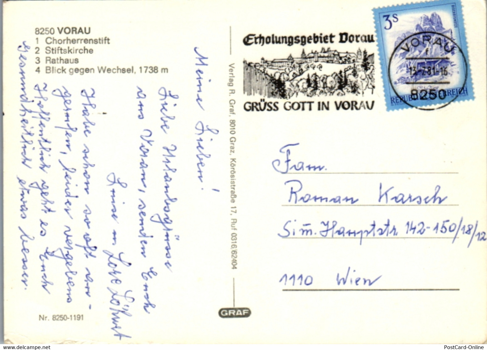 4889  - Steiermark , Vorau , Chorherrenstift , Stiftskirche , Blick Gegen Wechsel - Gelaufen 1981 - Vorau