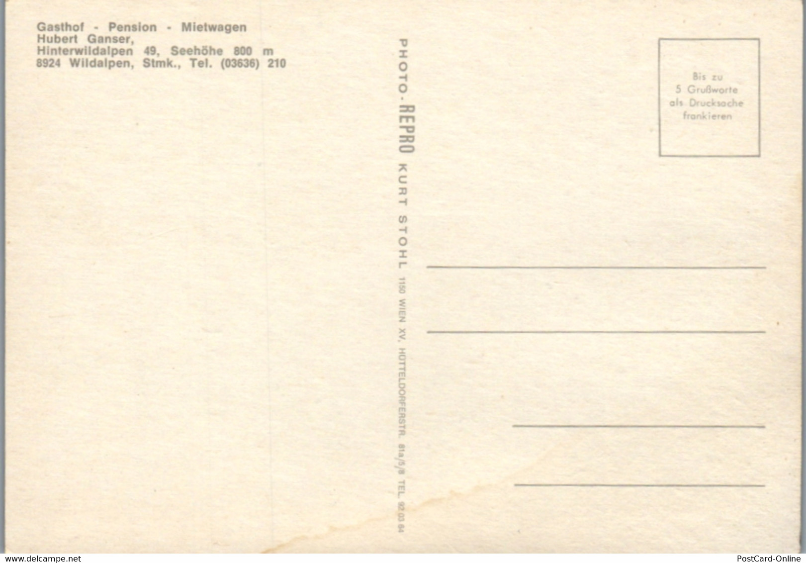 4943  - Steiermark , Wildalpen , Hinterwildalpen , Gasthof Zum Krug , Hubert Ganser - Nicht Gelaufen - Wildalpen