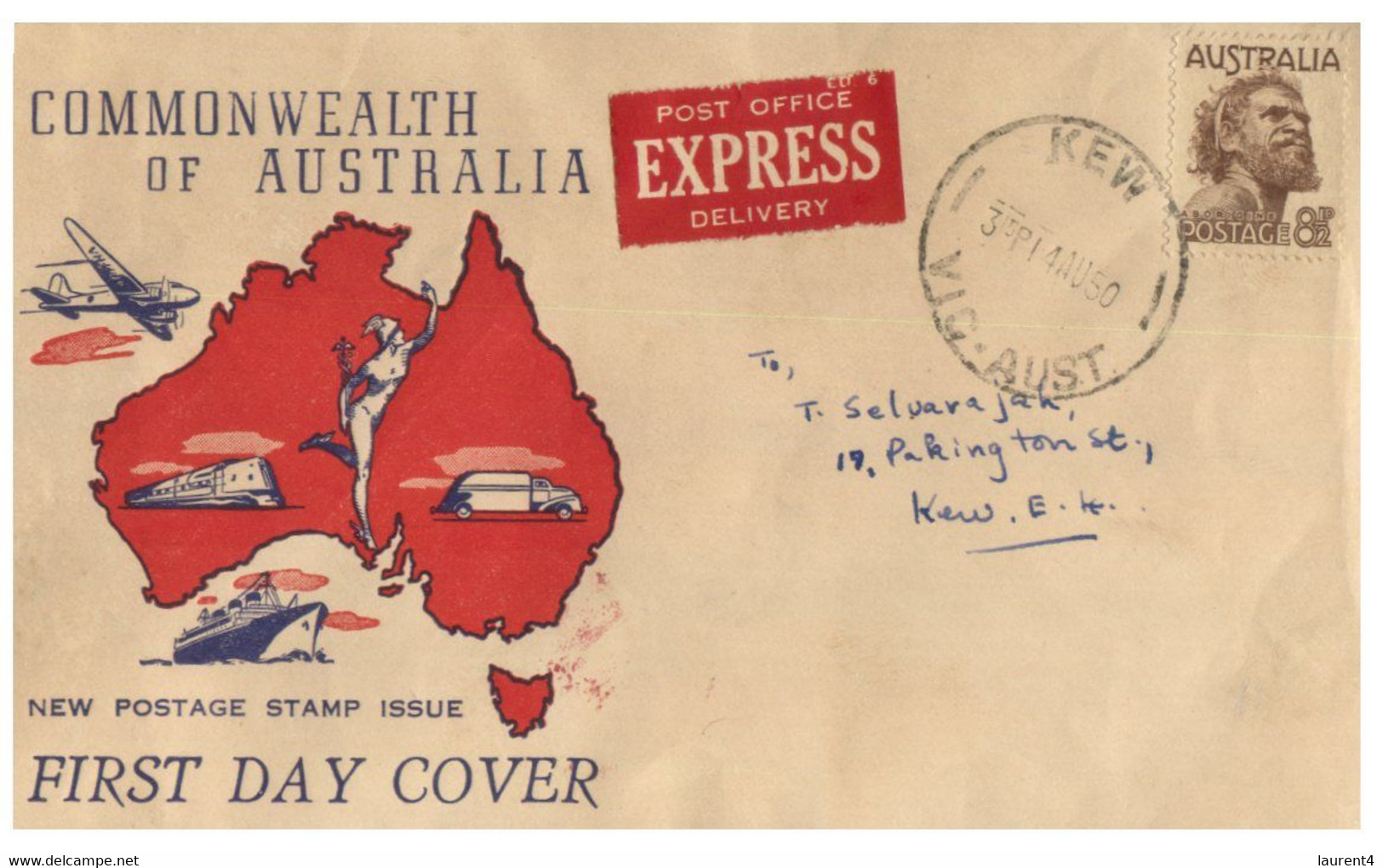 (FF 33) Australia FDC (2 Covers) Aviation (round Australia Flight) - First Flight Covers