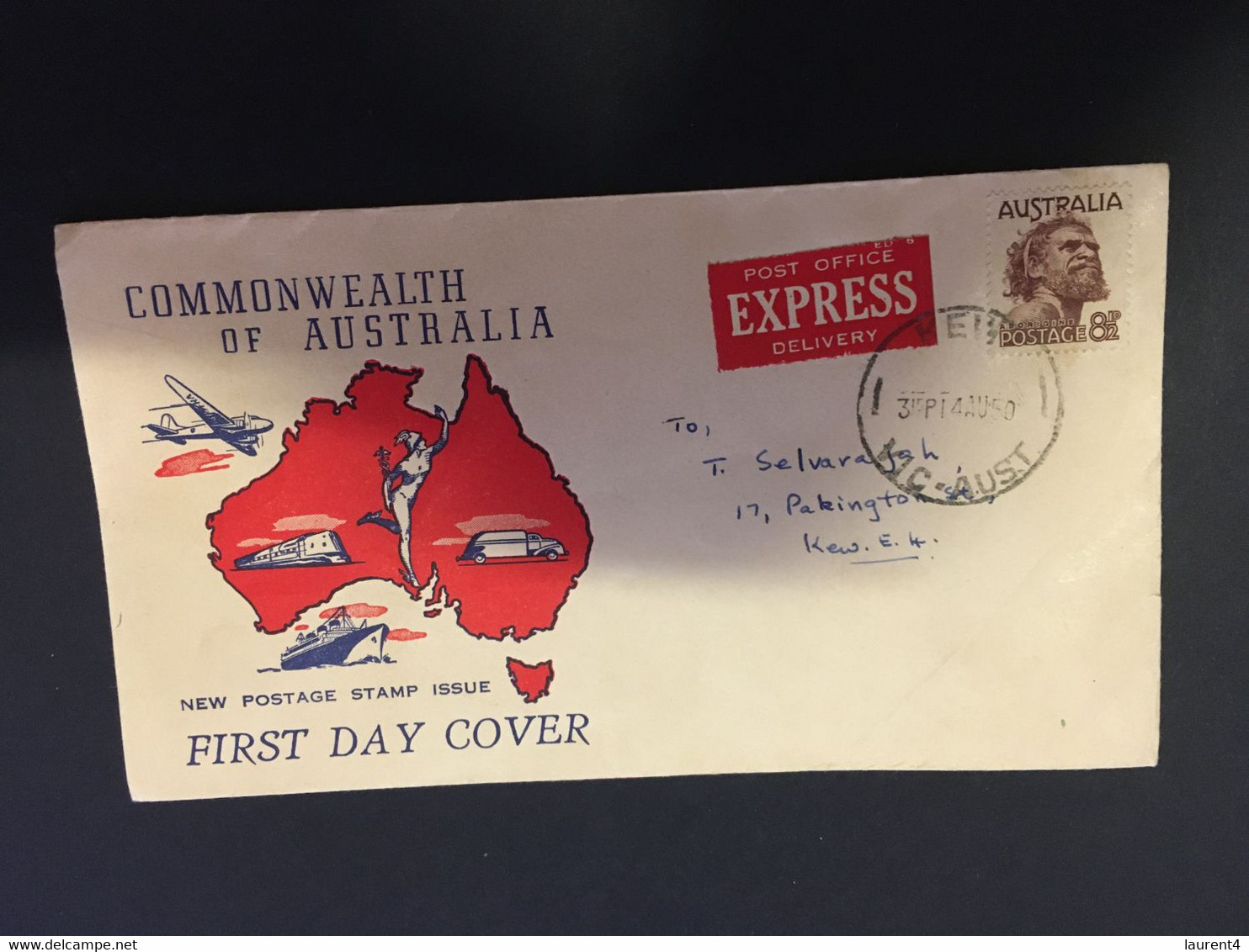 (FF 33) Australia FDC (2 Covers) Aviation (QANTAS 50th Anniversary) - Eerste Vluchten