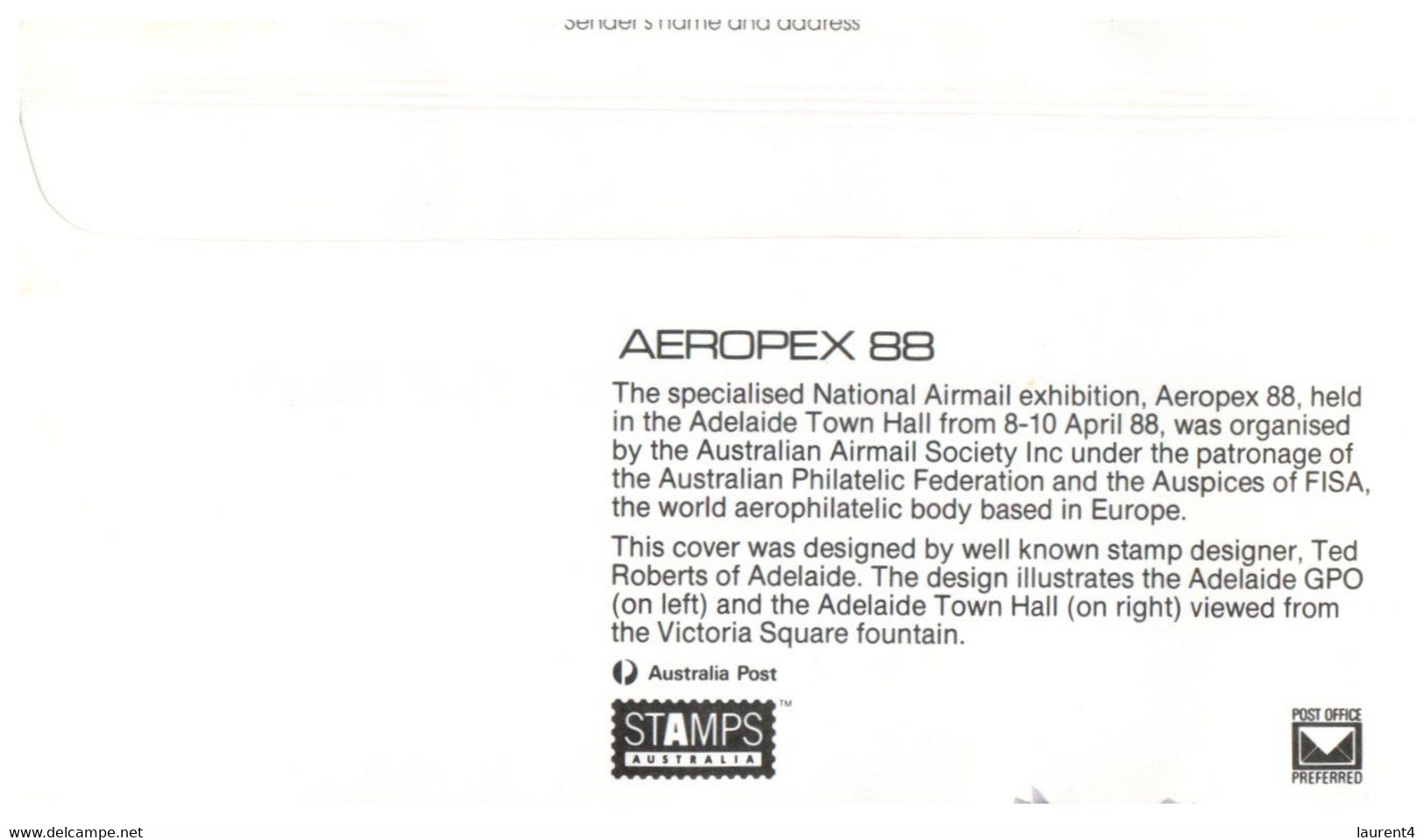(FF 33) Australia FDC (2 Covers) Aviation - AEROPEX 88 Stamp Show (Air Mail Expo) - Premiers Vols