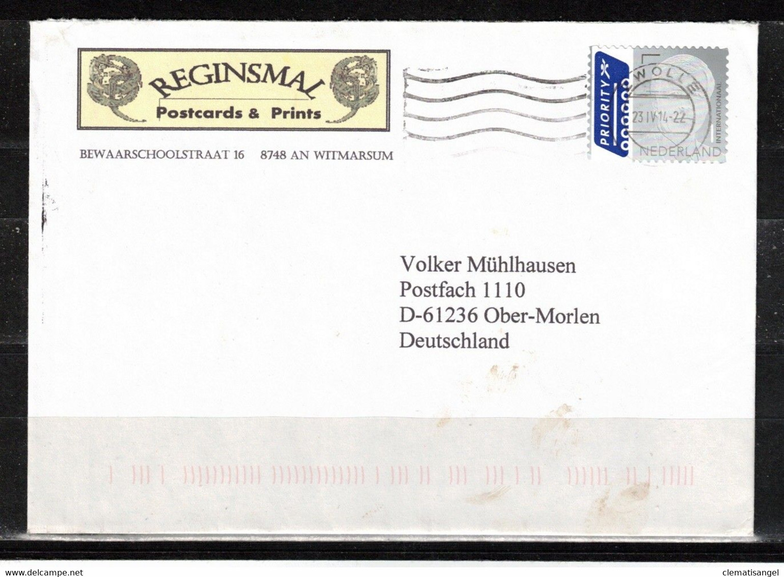 336W * NIEDERLANDE * BRIEF VON WITTMARSUM NACH OBER-MÖRLEN * 2014 **!! - Storia Postale