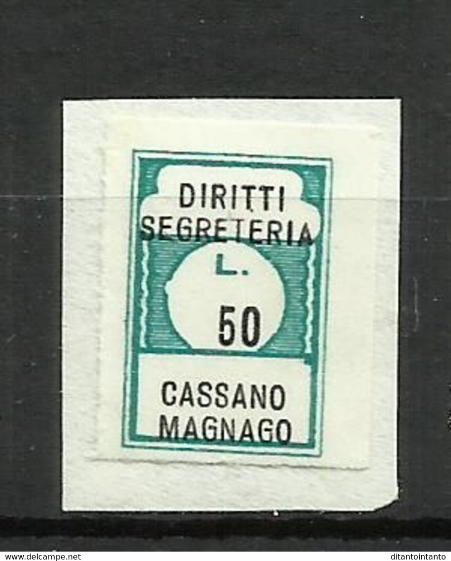 CASSANO MAGNAGO (varese) DIRITTI SEGRETERIA , MARCA DA BOLLO COMUNALE, REVENUE, MUNICIPAL STAMP, Rif.44 - Sin Clasificación