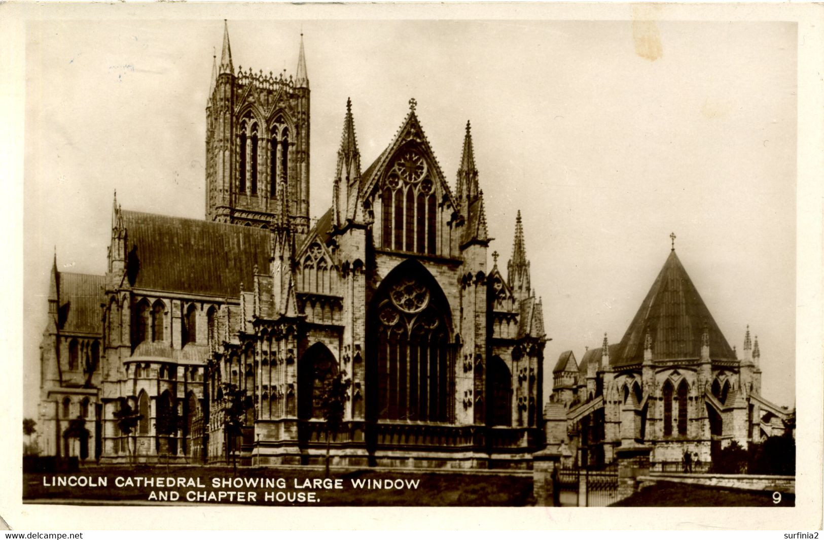 LINCS - LINCOLN - CATHEDRAL SHOWING LARGE WINDOW AND CHAPTER HOUSE RP  Li499 - Lincoln