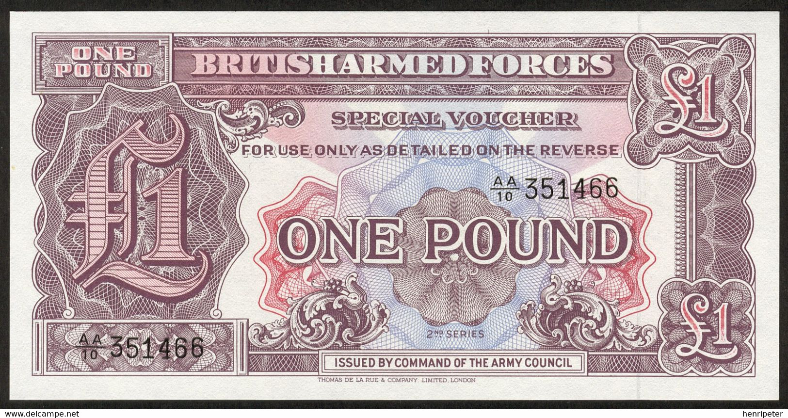 Billet De Banque Neuf - BRITISH ARMED FORCES - 1 Pound - Angleterre 1948 - Fuerzas Armadas Británicas & Recibos Especiales