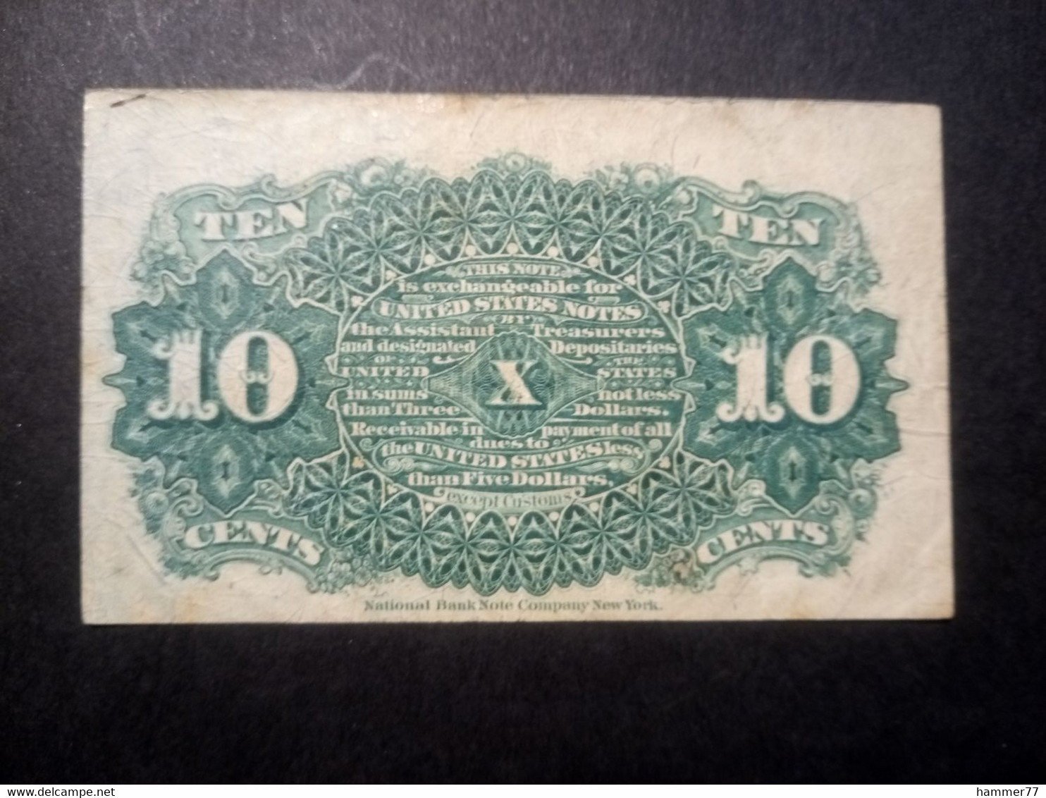 USA 1863: 10 Cents Fractional Currency - 1863 : 4. Ausgabe