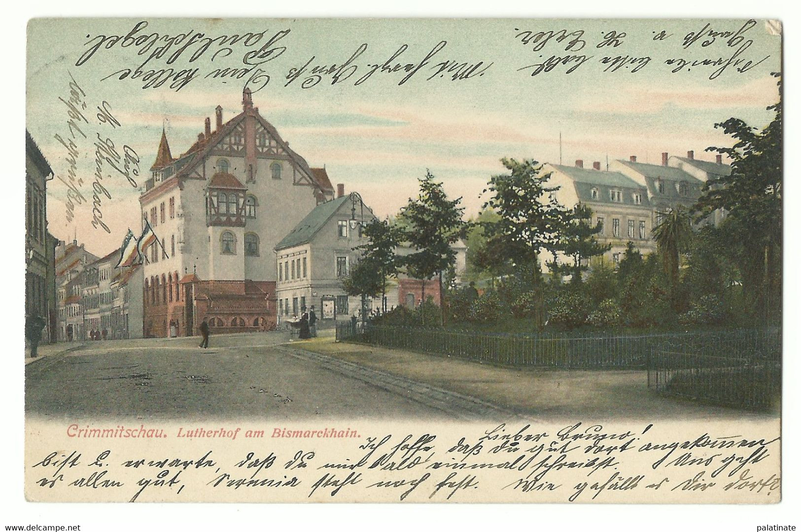 Crimmitschau Lutherhof Am Bismarckhain 1905 In Die Schweiz - Crimmitschau