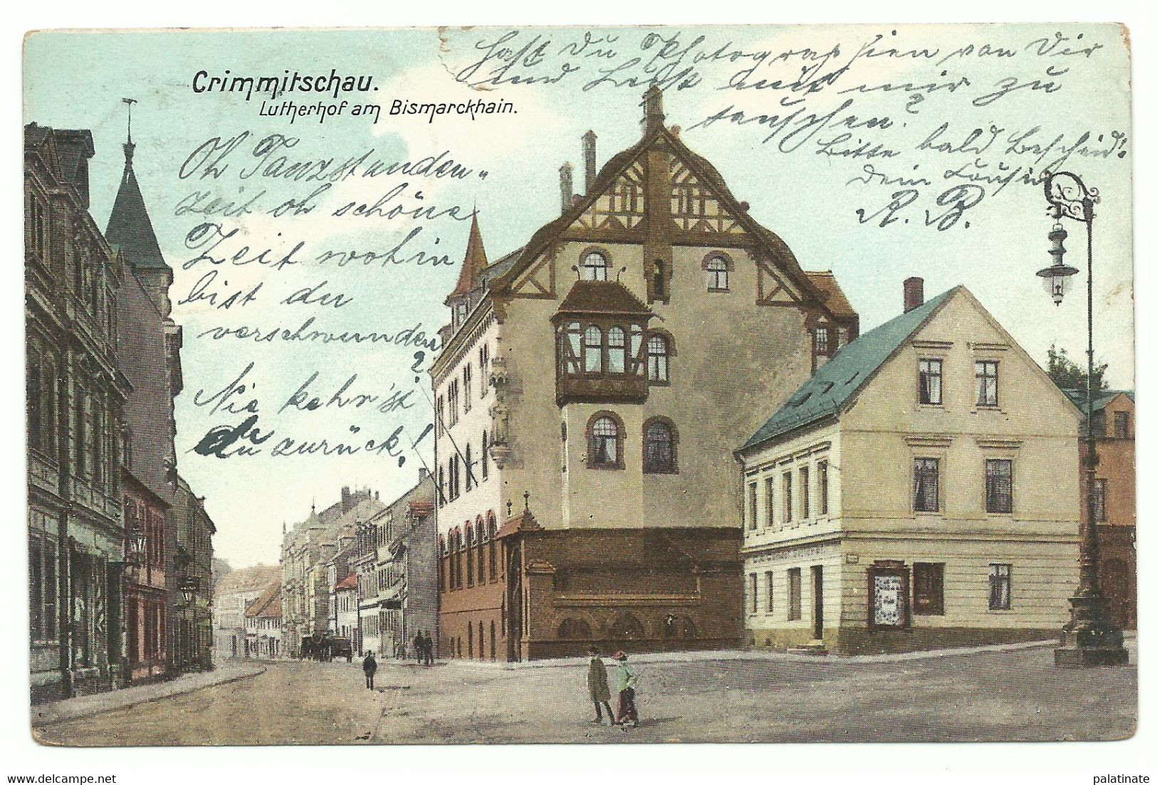 Crimmitschau Lutherhof Am Bismarckhain 1906 Nach Italien - Crimmitschau